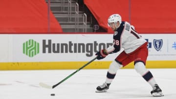 Columbus Blue Jackets center Pierre-Luc Dubois (18). Mandatory Credit: Tim Fuller-USA TODAY Sports