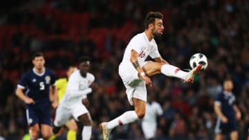 GLASGOW, SCOTLAND - OCTOBER 14: Bruno Fernandes of Portugal controls the ball during the International Friendly match between Scotland and Portugal on October 14, 2018 in Glasgow, United Kingdom. (Photo by Ian MacNicol/Getty Images)
