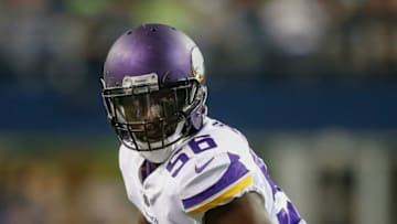 SEATTLE, WA - AUGUST 18: Linebacker Elijah Lee #56 of the Minnesota Vikings in action against the Seattle Seahawks at CenturyLink Field on August 18, 2017 in Seattle, Washington. (Photo by Otto Greule Jr/Getty Images)