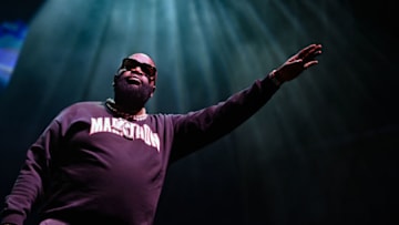 ATLANTA, GEORGIA - OCTOBER 08: Rapper Rick Ross performs onstage during Day 1 of the 2022 ONE MusicFest at Central Park on October 08, 2022 in Atlanta, Georgia. (Photo by Paras Griffin/Getty Images)