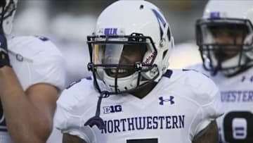 Aug 31, 2013; Berkeley, CA, USA; Northwestern Wildcats running back Venric Mark (5) warms up before the game against the California Golden Bears at Memorial Stadium. Mandatory Credit: Kelley L Cox-USA TODAY Sports