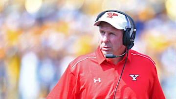 MORGANTOWN, WV - SEPTEMBER 10: Head coach Bo Pelini of the Youngstown State Penguins looks on during the game against the West Virginia Mountaineers at Mountaineer Field on September 10, 2016 in Morgantown, West Virginia. (Photo by Joe Sargent/Getty Images)