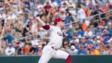 South Carolina baseball starting pitcher Jack Mahoney was the first Gamecock selected in the 2023 MLB Draft. [Cyndi Chambers/ Gainesville Sun] 2023
