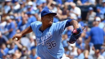 Kansas City Royals pitcher Edinson Volquez. Mandatory Credit: Denny Medley-USA TODAY Sports