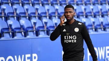LEICESTER, ENGLAND - FEBRUARY 03: Kelechi Iheanacho of Leicester City arrives at the stadium ahead of the Premier League match between Leicester City and Manchester United at The King Power Stadium on February 3, 2019 in Leicester, United Kingdom. (Photo by Michael Regan/Getty Images)