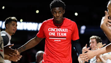 Cincinnati Bearcats forward Tre Scott during introductions at Fifth Third Arena. USA Today.