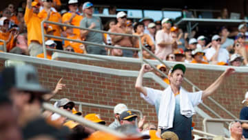 Tennessee fans cheer during game two of the Knoxville Super Regional between the Tennessee Volunteers and the LSU Tigers held at Lindsey Nelson Stadium on Sunday, June 13, 2021.Kns Ut Vs Lsu Baseball Supers Bp