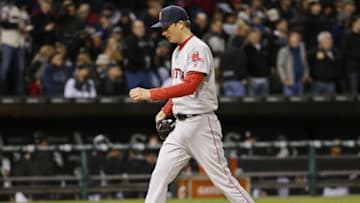 May 5, 2016; Chicago, IL, USA; Boston Red Sox starting pitcher Henry Owens (60) walks towards the dugout after being relieved against the Chicago White Sox during the fourth inning at U.S. Cellular Field. Mandatory Credit: Kamil Krzaczynski-USA TODAY Sports