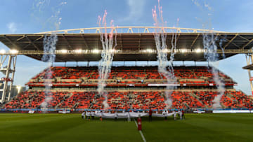BMO FIELD, TORONTO, ONTARIO, CANADA - 2018/05/18: View at BMO Field before 2018 MLS Regular Season match between Toronto FC (Canada) and Orlando City SC (USA) at BMO Field (Score 2:1). (Photo by Anatoliy Cherkasov/SOPA Images/LightRocket via Getty Images)