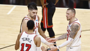 Daniel Theis, Chicago Bulls. User expressly acknowledges and agrees that, by downloading and or using this photograph, User is consenting to the terms and conditions of the Getty Images License Agreement. (Photo by Michael Reaves/Getty Images)