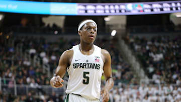 EAST LANSING, MI - NOVEMBER 18: Cassius Winston #5 of the Michigan State Spartans during game action against the Mississippi Valley State Delta Devils at the Breslin Center on November 18, 2016 in East Lansing, Michigan. (Photo by Rey Del Rio/Getty Images)
