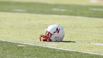 LINCOLN, NE - SEPTEMBER 01: Detail view of a Nebraska Cornhuskers helmet on the field before the game against the Southern Miss Golden Eagles at Memorial Stadium on September 1, 2012 in Lincoln, Nebraska. The Cornhuskers won 49-20. (Photo by Joe Robbins/Getty Images)