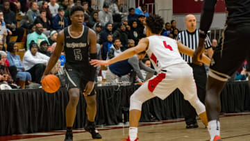 SPRINGFIELD, MA - JANUARY 20: Holy Spirit Cougars guard Anthony Edwards (5) during the first half of the high school basketball game between the Holy Spirit Prep Cougars and Long Island Lutheran Crusaders on January 20, 2019 at Blake Arena in Springfield, MA (Photo by John Jones/Icon Sportswire via Getty Images)