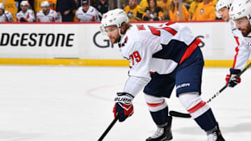 PITTSBURGH, PA - MAY 07: Nathan Walker #79 of the Washington Capitals skates against the Pittsburgh Penguins in Game Six of the Eastern Conference Second Round during the 2018 NHL Stanley Cup Playoffs at PPG Paints Arena on May 7, 2018 in Pittsburgh, Pennsylvania. (Photo by Joe Sargent/NHLI via Getty Images) *** Local Caption ***