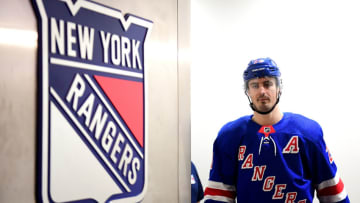 NEW YORK, NEW YORK - NOVEMBER 12: Chris Kreider #20 of the New York Rangers comes out of the locker room for the second period of their game against the Pittsburgh Penguins at Madison Square Garden on November 12, 2019 in New York City. (Photo by Emilee Chinn/Getty Images)