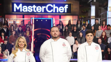 MASTERCHEF: L-R: Contestants Jennifer, Grant and Kennedy in the “Finale Part 1/ Finale Part 2” season finale episodes of MASTERCHEF airing Wednesday, Sep. 20 (8:00-10:00 PM ET/PT) on FOX. © 2023 FOXMEDIA LLC. Cr: FOX.