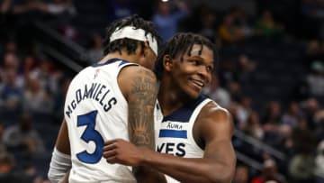 Jaden McDaniels, Anthony Edwards (Photo by David Berding/Getty Images)