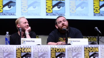 SAN DIEGO, CA - JULY 19: Actors Simon Pegg and Nick Frost attend The World's End: Edgar Wright, Simon Pegg And Nick Frost Reunited panel as part of Comic-Con International 2013 held at San Diego Convention Center on Friday July 19, 2012 in San Diego, California. (Photo by Albert L. Ortega/Getty Images)
