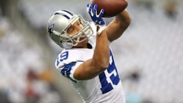 Dec 15, 2013; Arlington, TX, USA; Dallas Cowboys receiver Miles Austin prior to the game against the Green Bay Packers at AT&T Stadium. Mandatory Credit: Matthew Emmons-USA TODAY Sports