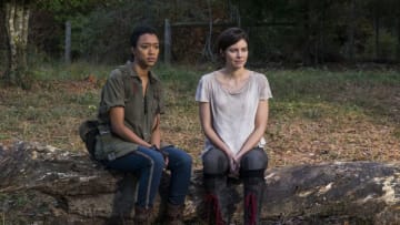 Lauren Cohan as Maggie Greene, Sonequa Martin-Green as Sasha Williams - The Walking Dead _ Season 7, Episode 16 - Photo Credit: Gene Page/AMC