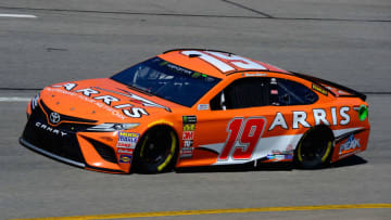 RICHMOND, VA - APRIL 20: Daniel Suarez, driver of the #19 ARRIS Toyota, drives during practice for the Monster Energy NASCAR Cup Series Toyota Owners 400 at Richmond Raceway on April 20, 2018 in Richmond, Virginia. (Photo by Robert Laberge/Getty Images)