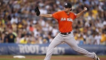 Aug 7, 2014; Pittsburgh, PA, USA; Miami Marlins starting pitcher Brian Flynn (35) pitches against the Pittsburgh Pirates during the fourth inning at PNC Park. Mandatory Credit: Charles LeClaire-USA TODAY Sports