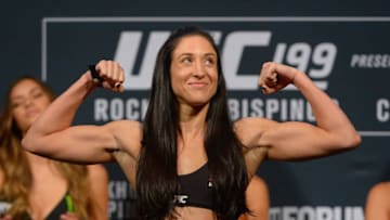 INGLEWOOD, CA - JUNE 03: Jessica Penne stands on the scale during the weigh-in for UFC 199 at The Forum on June 3, 2016 in Inglewood, California. (Photo by Jayne Kamin-Oncea/Getty Images)