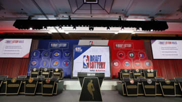 CHICAGO, IL - MAY 14: An overall view of the stage at the 2019 NBA Draft Lottery on May 14, 2019 at the Chicago Hilton in Chicago, Illinois. NOTE TO USER: User expressly acknowledges and agrees that, by downloading and/or using this photograph, user is consenting to the terms and conditions of the Getty Images License Agreement. Mandatory Copyright Notice: Copyright 2019 NBAE (Photo by Jeff Haynes/NBAE via Getty Images)