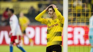 DORTMUND, GERMANY - FEBRUARY 10: Christian Pulisic of Borussia Dortmund during the Bundesliga match between Borussia Dortmund and Hamburger SV at Signal Iduna Park on February 10, 2018 in Dortmund, Germany. (Photo by Alexandre Simoes/Borussia Dortmund/Getty Images)