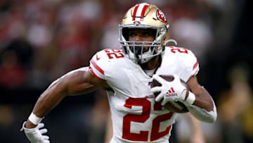 NEW ORLEANS, LOUISIANA - DECEMBER 08: Matt Breida #22 of the San Francisco 49ers runs the ball during a NFL game against the New Orleans Saints at the Mercedes Benz Superdome on December 08, 2019 in New Orleans, Louisiana. (Photo by Sean Gardner/Getty Images)