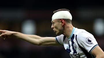 WEST BROMWICH, ENGLAND - MARCH 04: Jonny Evans of West Bromwich Albion looks on during the Premier League match between West Bromwich Albion and Crystal Palace at The Hawthorns on March 4, 2017 in West Bromwich, England. (Photo by Christopher Lee/Getty Images)