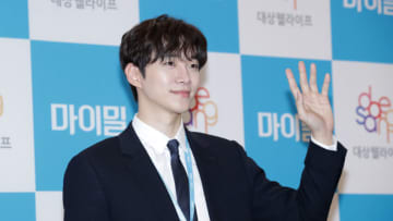 SEOUL, SOUTH KOREA - FEBRUARY 27: Lee Jun-Ho aka Junho of South Korean boy band 2PM poses for media at Daesang Wellife 'New Protein DeepChoko' launch event at Daesang Headquarters building on February 27, 2023 in Seoul, South Korea. (Photo by Han Myung-Gu/WireImage)