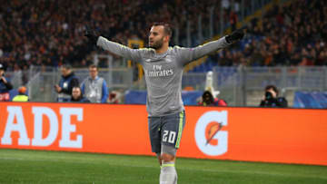 ROMA - FEBRUARY 17: Jese of Real Madrid celebrates his goal during the UEFA Champions League round of 16 first leg match between AS Roma and Real Madrid CF at Stadio Olimpico on February 16, 2016 in Roma, Italy. (Photo by Jean Catuffe/Getty Images)
