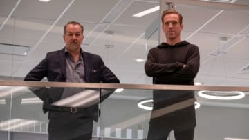 (L-R): David Costabile as Mike "Wags" Wagner and Damian Lewis as Bobby "Axe" Axelrod in BILLIONS ÒThe New DecasÓ. Photo Credit: Jeff Neumann/SHOWTIME