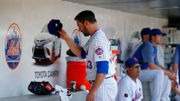NEW YORK, NY - MAY 03: (NEW YORK DAILIES OUT) Matt Harvey #33 of the New York Mets walks through the dugout after he was removed from a game against the Atlanta Braves at Citi Field on May 3, 2018 in the Flushing neighborhood of the Queens borough of New York City. The Braves defeated the Mets 11-0. (Photo by Jim McIsaac/Getty Images)