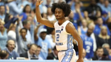 CHAPEL HILL, NORTH CAROLINA - MARCH 09: Coby White #2 of the North Carolina Tar Heels reacts after a play against the Duke Blue Devils during their game at Dean Smith Center on March 09, 2019 in Chapel Hill, North Carolina. (Photo by Streeter Lecka/Getty Images)
