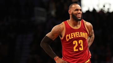 Jan 6, 2017; Brooklyn, NY, USA; Cleveland Cavaliers forward LeBron James (23) during the fourth quarter against the Brooklyn Nets at Barclays Center. Cleveland Cavaliers won 116-108. Mandatory Credit: Anthony Gruppuso-USA TODAY Sports