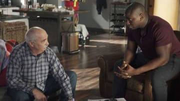 STATION 19 - "Born to Run" - The Station 19 crew responds to a drunk driver scene. Meanwhile, Dean receives advice from Pruitt on a difficult situation, and Sullivan seeks help from Dr. Amelia Shepherd, on a new episode of "Station 19," airing THURSDAY, MARCH 12 (8:00-9:00 p.m. EDT), on ABC. (ABC/Richard Cartwright)MIGUEL SANDOVAL, OKIERIETE ONAODOWAN