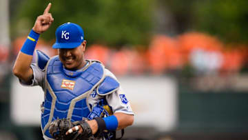 BALTIMORE, MD - AUGUST 01: Salvador Perez (Photo by Patrick McDermott/Getty Images)