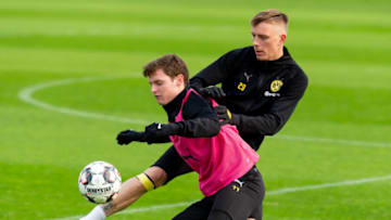 Marius Wolf and Sergio Gomez of Borussia Dortmund (Photo by TF-Images/TF-Images via Getty Images)