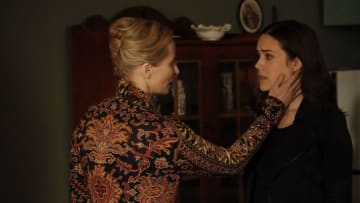 THE BLACKLIST -- "Katarina Rostova (#3)" Episode 710 -- Pictured: (l-r) Laila Robins as Katarina Rostova, Megan Boone as Elizabeth Keen -- (Photo by: Will Hart/NBC)