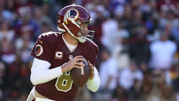 LANDOVER, MD - NOVEMBER 13: Quarterback Kirk Cousins #8 of the Washington Redskins looks to pass against the Minnesota Vikings in the first quarter at FedExField on November 13, 2016 in Landover, Maryland. (Photo by Rob Carr/Getty Images)