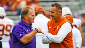 Gary Patterson, Steve Sarkisian, Texas Football Mandatory Credit: Kevin Jairaj-USA TODAY Sports