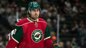 Sep 27, 2016; Saint Paul, MN, USA; Minnesota Wild forward Alex Tuch (53) during a preseason hockey game against the Colorado Avalanche at Xcel Energy Center. The Avalanche defeated the Wild 4-1. Mandatory Credit: Brace Hemmelgarn-USA TODAY Sports