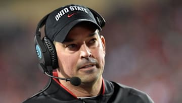 EVANSTON, ILLINOIS - OCTOBER 18: Head coach Ryan Day of the Ohio State Buckeyes looks on in the first quarter against the Northwestern Wildcats at Ryan Field on October 18, 2019 in Evanston, Illinois. (Photo by Quinn Harris/Getty Images)