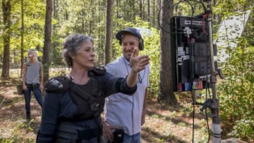BTS, Melissa McBride as Carol Peletier, Director Michael E. Satrazemis - The Walking Dead _ Season 8, Episode 14 - Photo Credit: Gene Page/AMC