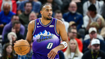 SALT LAKE CITY, UTAH - MARCH 27: Talen Horton-Tucker #0 of the Utah Jazz in action during a game against the Phoenix Suns at Vivint Arena on March 27, 2023 in Salt Lake City, Utah. NOTE TO USER: User expressly acknowledges and agrees that, by downloading and or using this photograph, User is consenting to the terms and conditions of the Getty Images License Agreement. (Photo by Alex Goodlett/Getty Images)