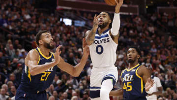 Minnesota Timberwolves guard D'Angelo Russell has joined the list of Wolves unavailable due to health and safety protocols. Mandatory Credit: Jeffrey Swinger-USA TODAY Sports