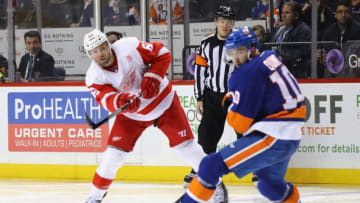 NEW YORK, NY - DECEMBER 04: Thomas Vanek #62 of the Detroit Red Wings skates against the New York Islanders at the Barclays Center on December 4, 2016 in the Brooklyn borough of New York City. The Red Wings defeated the Islanders 4-3 in overtime. (Photo by Bruce Bennett/Getty Images)