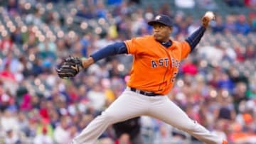 Jun 7, 2014; Minneapolis, MN, USA; Houston Astros relief pitcher Tony Sipp (29) pitches in the eighth inning against the Minnesota Twins at Target Field. The Minnesota Twins win 8-0. Mandatory Credit: Brad Rempel-USA TODAY Sports
